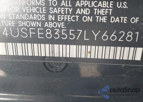 2007 BMW X5 4.8I z USA, uszkodzony, nr VIN 4USFE83557LY66281